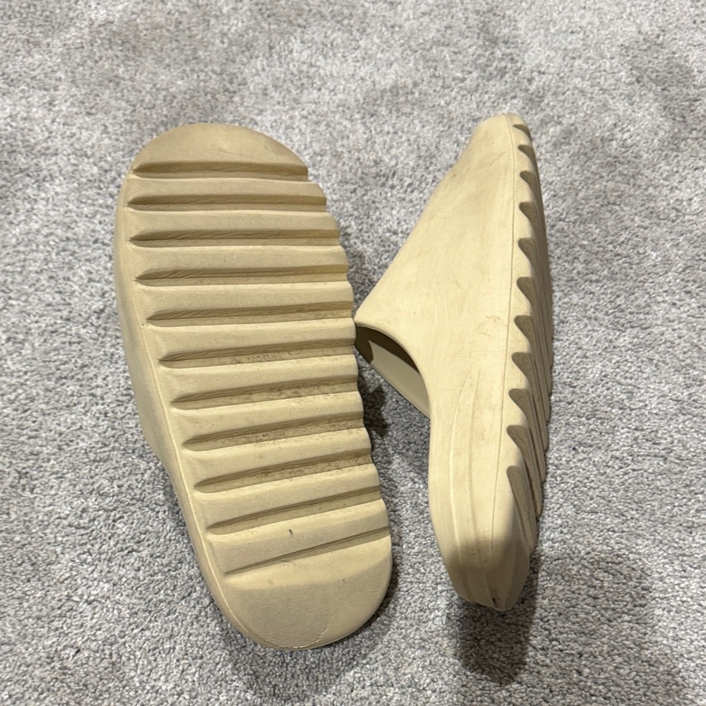 adidas Cream Slide Sandals - Picture 3 of 4